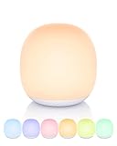 EASEMO LED Nachtlicht Kinder, Nachtlicht Baby mit Touch-Steuerung, Stilllicht Wiederaufladbare Magnetische Nachttischlamp, RGB Nachtlicht Dimmbar mit 1-Stunden-Timer