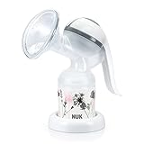 NUK Jolie Handmilchpumpe, mit weichem Silikonkissen und ergonomischem Pumphebel, hohe Abpumpleistung, BPA frei, 1 Stück (1er Pack)