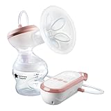 Tommee Tippee Made for Me Elektrische Einzel-Milchpumpe, Starke Saugkraft, Angenehmer, wiederaufladbar über USB, leise, tragbar, Express-Modi, samt Babyflaschen