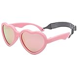 Pro Acme Sonnenbrille Kinder Liebe Herz Polarisierte Baby Sonnenbrille mit Verstellbares Band (Rosa Rahmen | Rosa Verspiegelt Linse)