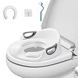 DEANIC Toilettensitz Kinder, WC Sitz Kinder Mit Spritzschutz , Baby Sitz Anti-Rutsch Polster Kloaufsatz, Toilettentrainer Grau, 32 x 30 x 15.5 cm