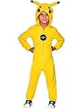 Amscan - Kinderkostüm Pikachu, Fleece-Jumpsuit mit Kapuze, Pokemon, Motto-Party, Karneval