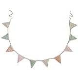 Mushie Girlande, Unisex, Wimpelkette für Kinder- & Babyzimmer | Girlande Kinderzimmer Deko | Wimpelgirlande 100% Bio-Baumwolle | angenehm weich & verspielt