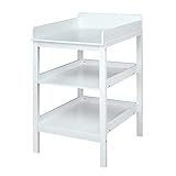 WOLTU Wickeltisch Wickelregal Wickelstation Wickelkommode für Baby 3 Ablagefläche aus MDF Weiß WT001