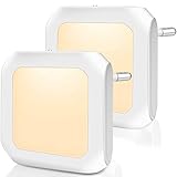 AISUO Nachtlicht Steckdose (2 Stück), mit Dämmerungssensor LED Kinder Nachtlicht, stufenlos einstellbare Helligkeit, warmweißes Licht, ideal für Treppen, Schlafzimmer, Küche und vieles mehr