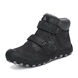 Mishansha Kinder Winterschuhe Warm Gefüttert Jungen Winterstiefel Mädchen Schneeschuhe Leicht Winterboots Rutschfest Outdoor Wanderschuhe, Ruß 36 EU