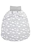 TupTam Baby Unisex Strampelsack mit breitem Bund Wattiert, Farbe: Wolken Grau, Größe: 6-12 Monate