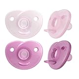 AVENT Soothie – BPA-freier Schnuller für Babys von 0 bis 6 Monaten, rosa/hellrosa (Modell SCF099/22)
