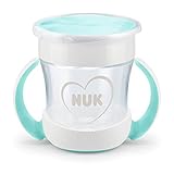 NUK Mini Magic Cup Trinklernbecher | auslaufsicherer 360°-Trinkrand | ab 6 Monaten | praktische Griffe | BPA-frei | 160 ml | Weiß (Herzen)