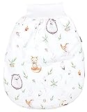 TupTam Baby Strampelsack Schlafsack mit breitem Bund Winterschlafsack für Mädchen Jungen Babyschlafsack, Farbe: Waldtiere/Igel/Rehe, Größe: 6-12 Monate