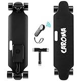 Caroma Skateboard Elektrisches,90CM Elektro Longboard,25KMH Höchstgeschwindigkeit,703W Electric Skateboard Motor,E Skateboard mit Ferngesteuertem,E Longboard für Jugendliche und Erwachsene