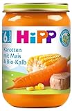 HiPP Karotten mit Mais und Bio-Kalb, 6er Pack (6 x 190 g)