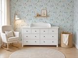 KraftKids Wickelaufsatz weiß passend für breite HEMNES bis 160 cm breit mit Blende