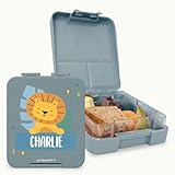 gutmarkiert Personalisierte Brotdose für Kinder – Personalisierbare Brotdose mit Namen für Mädchen und Jungen – Lunchbox personalisiert mit Namen, Motiv und Farbe – Mikrowellen- & spülmaschinenfest