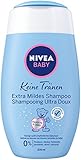 NIVEA BABY Keine Tränen Extra Mild Shampoo (200 ml), extra mildes Babyshampoo mit beruhigender Kamille, sanftes Haarshampoo mit Augenschutz