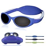 Lictin Baby Sonnenbrille Blau Kleinkind Sonnenbrille Babysonnenbrillen ab 3 monate-3 Jahre Sonnenbrille Junge UV400 UV-Schutz，mit Verstellbarer weicher Riemen
