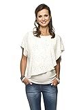 Torelle Maternity Wear 2in1 Umstandsshirt mit Stillfunktion, Modell: Elfi, Creme-Blaue Vögel, S