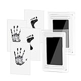 Baby Fußabdruck und Handabdruck Set, Baby Fussabdruck Set - 2 pcs, Hospaop Baby Handprint, Stempelkissen Ungiftig Inkless, Babyhaut kommt nicht mit Farbe in Berührung und für Neugeborene 0-6 Monate