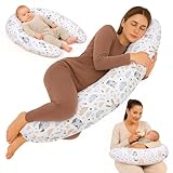 Totsy Baby Stillkissen XXL Schwangerschaftskissen 190 cm - Pregnancy Pillow Body Pillow Seitenschläferkissen Schlafkissen Lagerungskissen Kissen mit Bezug aus Baumwolle Oeko-Tex