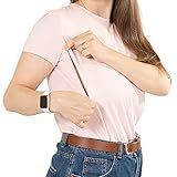 Moms Secrets® Stillshirt Kurzarm mit Reißverschluss aus Baumwolle - elegant festlich Sport Umstandsshirt (S, Hellrosa)