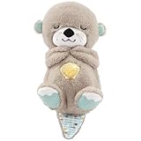 Fisher-Price Schlummer Otter Kuscheltier mit Atembewegung und Musik, Baby Erstausstattung, Neugeborene, Baby Spielzeug ab Geburt, Babyparty und Neugeborenen Geschenk, FXC66