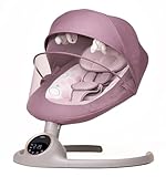 BEBE2LUXE ALPHA Babywippe, Elektrische Babyschaukel mit Musik, Nutzbar ab der Geburt bis ca. 6 Monaten, 0-9 kg, Bluetooth-Touchscreen/Fernbedienung