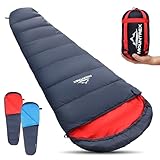 MOUNTREX® Schlafsack - Kleines Packmaß & Ultraleicht (760g) - Outdoor Sommer Schlafsack, Mumienschlafsack (205x80cm) - Kompakt, Warm und Leicht für Camping, Reise oder Festival - Koppelbar
