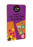 Game Factory 646230 Magnetisches Reisespiel, TicTacToe & 4 gewinnt, Spieleklassiker in praktischer Metallbox, Taktikspiel für Kinder und Erwachsene