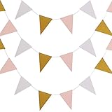 3M Dreieck Flag Bunting Banner, Borte Doppelseite Glitter Bunting Papier Fahnen für Party Bunting Party Dekoration