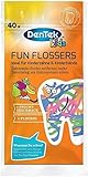 Dentek Fun Flossers Kids - Zahnseide-Sticks speziell für Kinder - mit Fruchtgeschmack - rutschfester Griff - bunte Farben, 1 X 40 Stk