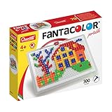 Quercetti - Fanta Color Tragbares großes Kompositionsspiel, Mehrfarbig, 300 Teile, 0954, 3 - 6 Jahre