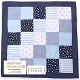 MAMMACITA® Krabbeldecke für Baby groß (Blau): 120 x 120 cm gepolsterte Oeko-TEX 100 Krabbelmatte für Baby - Antirutsch Baby Spieldecke für Boden - hautfreundliche - Baby Decken Baumwolle