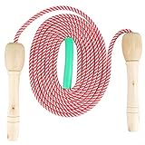 Verstellbare Springseil für Kinder, Springen Seil mit Cartoon Holzgriff und Baumwollseil, Seilspringen, Seilspringen Fitness, Speed Rope Springseil, Outdoor Springseil für Kinder/Herren/Damen