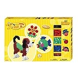 Hama Perlen 8712 Geschenkbox mit ca. 900 bunten Maxi Bügelperlen mit Durchmesser 10 mm, Motivvorlagen und 2 Stiftplatten, inkl. Bügelpapier, kreativer Bastelspaß für Groß und Klein