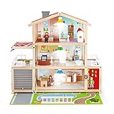 Puppen-Villa von Hape| Preisgekröntes Puppenhaus mit 10 Zimmern aus Holz ab 3 Jahren