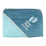 Wolimbo Kapuzenhandtuch personalisiert mit Namen und Motiv - kristallblau - 100x100 cm - für Baby und Kinder