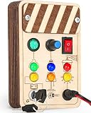 DINORUN Busy Board Montessori Spielzeug Baby Spielzeug Lichtschalterspielzeug Holzspielzeug Motorikspielzeug Activity Board Lernspielzeug Reisespiele Spielzeug ab 2 3 4 Jahr