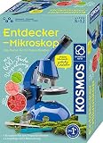 KOSMOS 636050 Entdecker-Mikroskop – Experimentierkasten für Kinder ab 8 Jahren, Schüler-Mikroskop zum Forschen und Entdecken, Kinder