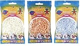 Hama Happy Price Toys Midi Bügelperlen Konvulut 3 Leuchtfarben (Leuchtfarbe Blau, Leuchtfarbe Grün, Leuchtfarbe Rot + Bügelanleitung mit 3 Design Vorlagen