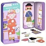 mierEdu Magnetspiel Box Künstlerin – Magnetische Bausteine & Magnetspiel für Kinder ab 3 Jahre, Lernspiel & Reisespiel – Fördert Motorik & Kreativität, Spielzeug für unterwegs