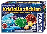KOSMOS 643522 Kristalle züchten. Lass faszinierende Kristalle wachsen. Komplett-Set, nachtleuchtende, glitzernde Kristalle, Blitzkristalle, Druse, Schatztruhe, Deko, Experimentierkasten