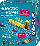 KOSMOS Electro Power, Technik Experimentierkasten für Kinder ab 8 Jahre, Elektronik Baukasten mit 5 motorisierten Modellen, Einstieg in die Welt der Elektrizität, Amazon Exklusiv, 620707