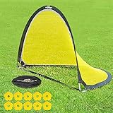 PodiuMax Pop Up 2er Set Fußballtor, 1.8m Breit mit Bodenanker, reflektierenden Kanten und 10 x Hütchen, Tragbar und Leicht Aufzustellen